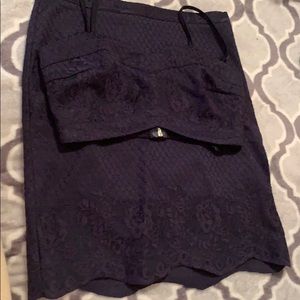Navy lace two piece set